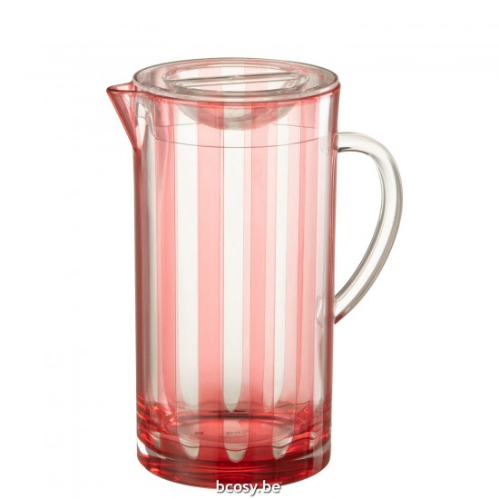 J Line Pitcher Melanie Plastic Red decanters Jugs.