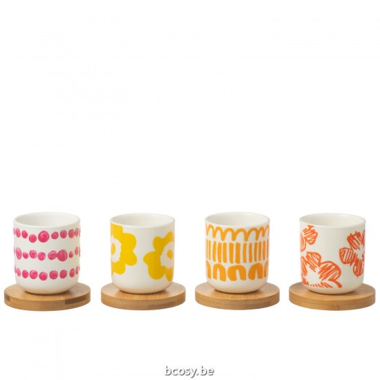 J Line 44031 Servicio De Mesa Keuken Accessoires Unterteller Mok Kop tasse avec sous tasse Bord Decoratie Decorations tasse m.