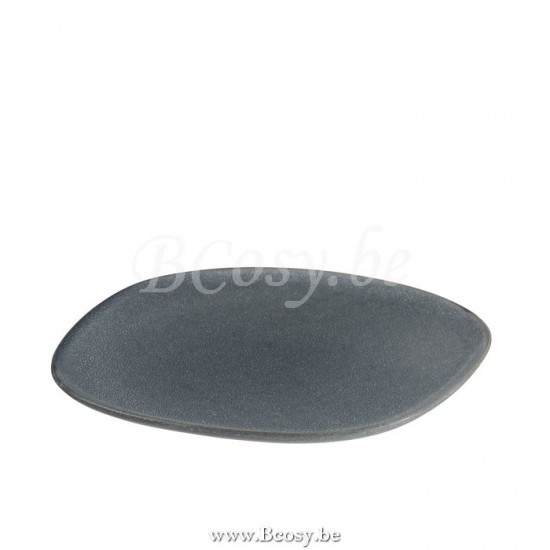 J Line Jline Piatto Louise Ceramica Grigio Large Plato Louise Keramek Gris Large