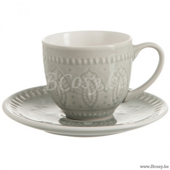 J Line 82582 Keuken Accessoires Accessori Per La Cucina Decoratie Servicio De Mesa tasse avec sous tasse tasses de cafe avec soucoupe Tabletop Schoteltjes Decoracion tassen mit untertassen Cuisine Acc
