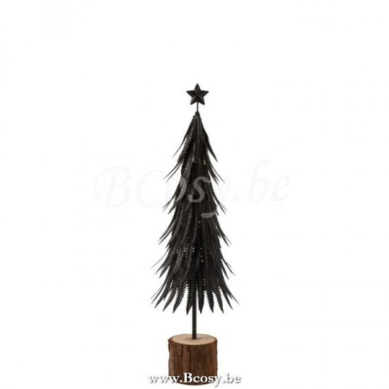 J Line Jline Kerstboom Metaal Glitter Zwart Small