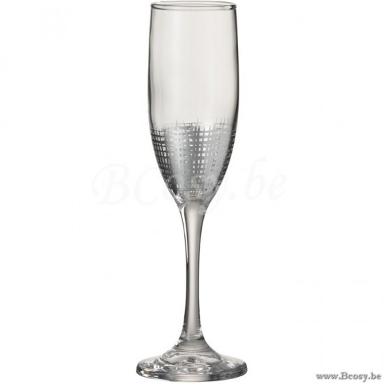 J Line Jline Drinkglas Op Voet Wijn Raster Glas Zilver Transparant