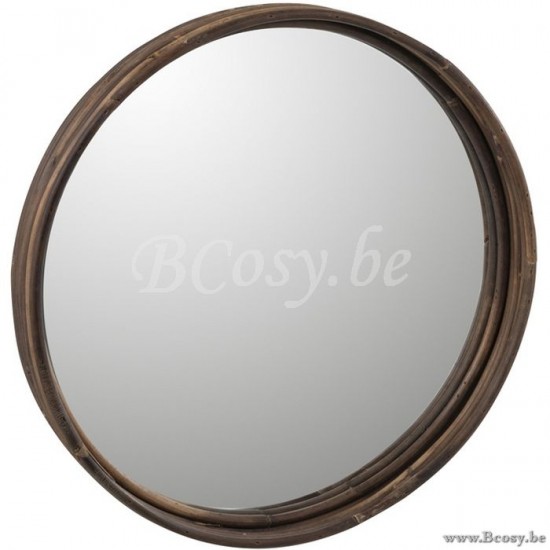 J Line Jline Plateau Spiegel Rond Rotan Large