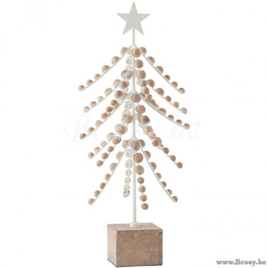 J Line Jline Tree On Base Star Wood Metal White Natural x mas christmas trees on foot