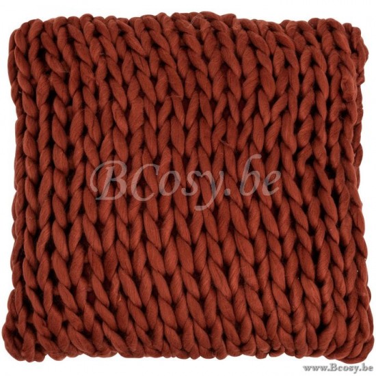 Jline Almohada Tejido Cuadrado Acril Rojo