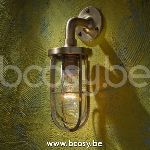 Tekna Nautic DOCKLIGHT WALL-gepolijst messing-helder glas.