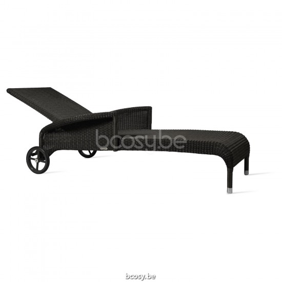 Vincent Sheppard Dovile Sonnenliege mit Armlehnen Schwarz Lloyd Loom.