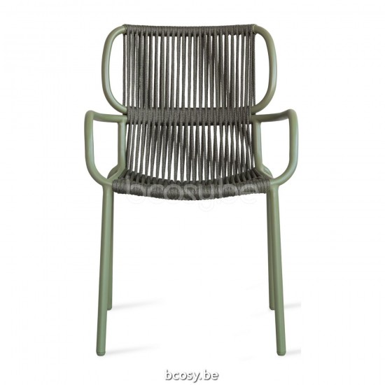 Vincent Sheppard Ribbon Fauteuil Cadre en Aluminium Mousse Corde Vert foncé Polypropylène.