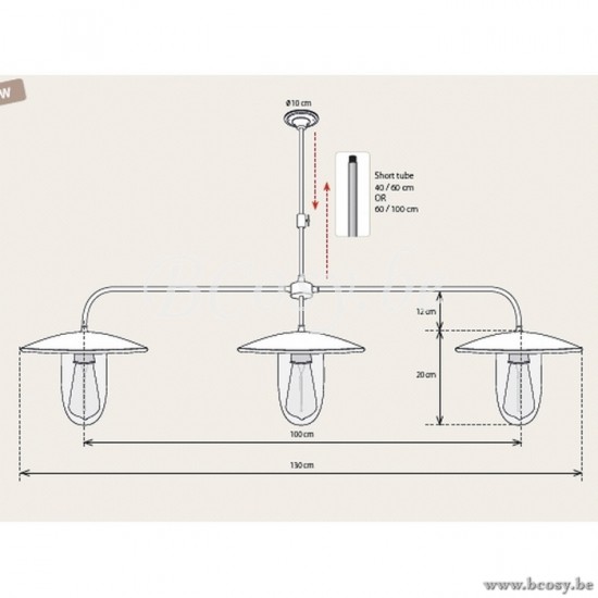 Authentage ELB203W06 ELÉBASE hang pendellamp licht E27 Chrome Authentage hang pendellampen licht.