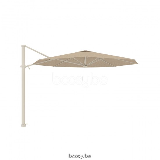 Jardinico ANTEGO 350XR Round Sidepost Cantilever Free Pole Mast Floating Parasol Ø3,5 Pole Mast Post Linen Powder Coated Aluminium| Canopy-fabrics Latte Sunbrella.