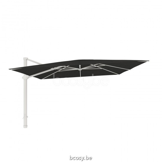 Jardinico LIMA 400x400 Square Cantilever Parasol Pole White Canopy Black Classic-Acryl solids.