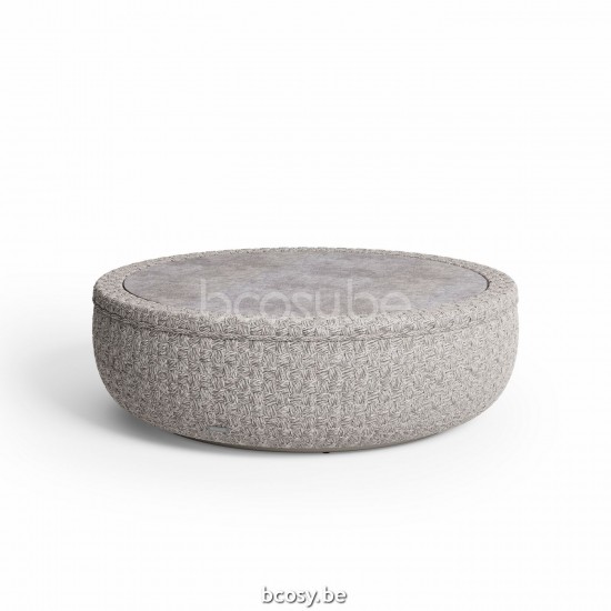 Jardinico TONDO Round Coffee Table Ø110 Linen alu - Seal Rope Ceramic Taupe Grey.