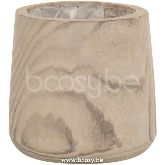 J Line Jline Portavasi Paulownia Plastica White Wash Large Maceta Paulownia Madera Plastico White Wash Large