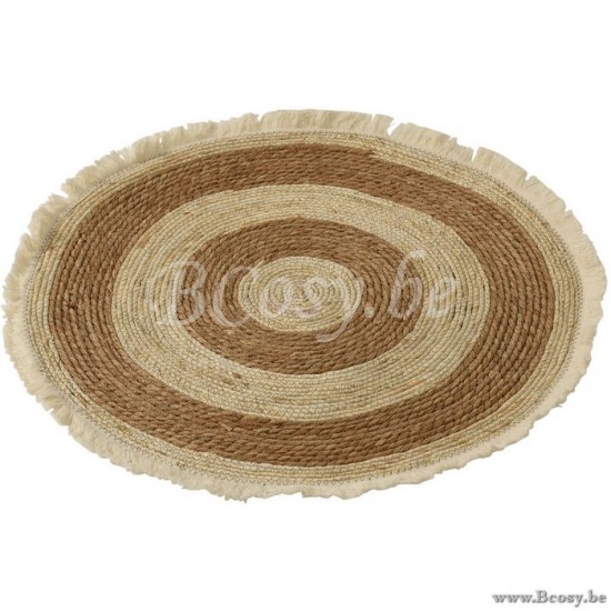 J Line Jline Teppich Quaste Maisschale Watte Beige Braun fussmatten vorlegern