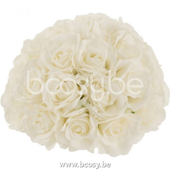 J Line Jline Flower Bulb Half Roses Plastic White Small flowers balls fabric
