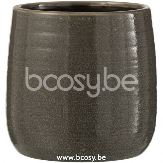 J Line Jline Flowerpot Regular Ceramic Grey Medium flowerpots