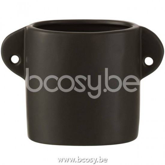 J Line Jline Pot Renaissance Ceramic Black flowerpots