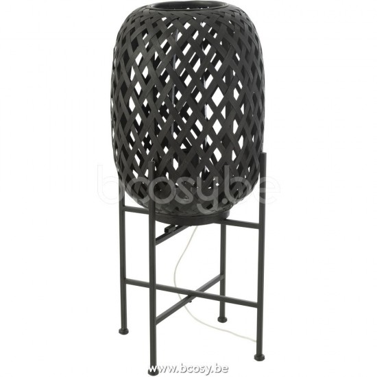 J Line Jline Standing Lamp Bamboo Black Standing Lamp Bamboo Black