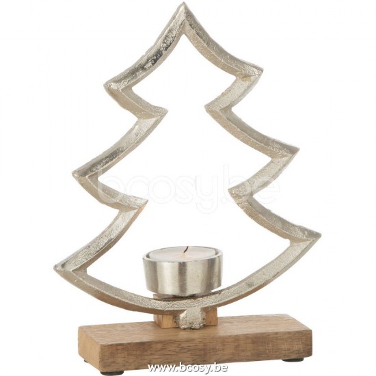 J Line Jline Windlicht Baum Auf Basis Holz Aluminium Silber Small t lichthalter teelichtleuchter teelichte