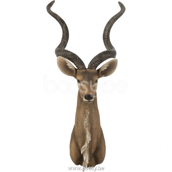 J Line Jline Testa Antilope Resina Marrone Cabeza De Antilope Poli Marron