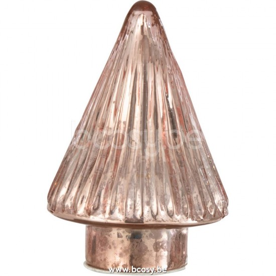 J Line Jline Albero Di Natale Led Vetro Rosa Extra Small Arbol De Navidad Led Vidrio Rosa Extra Small