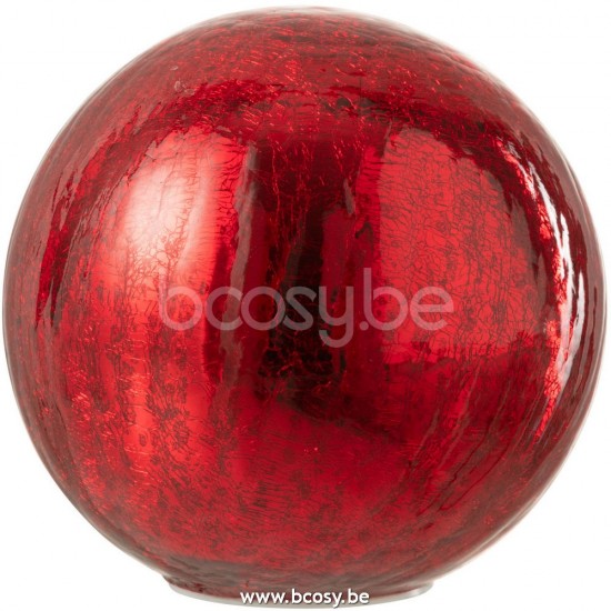 J Line Jline Palla Led Vetro Rosso Small Bola Led Vidrio Rojo Small
