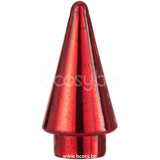 J Line Jline Albero Di Natale Vetro Rosso Small Arbol De Navidad Led Vidrio Rojo Small