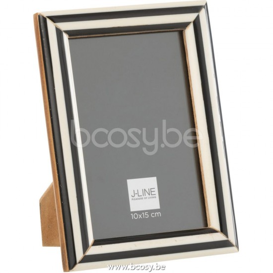 J Line Jline Fotorahmen 10X15 Holz Harz Schwartz Weiß S 13X18Cm fotorahmen bilderrahmen