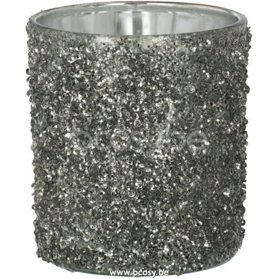 J Line Jline Porta T Light Paillette Vetro Grigio Sfumato Medium Fotosforo Lentejuelas Cristal Gris Transparente Medium