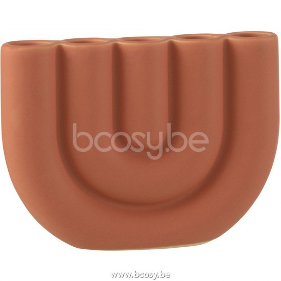 J Line Jline Kerzenhalter Bogen 5 Kerzen Keramik Orange kerzenhalter kerzenstaender kerzenleuchter
