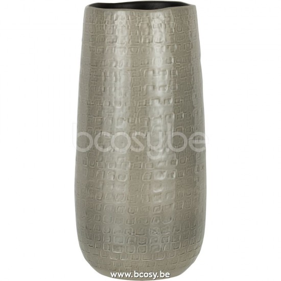 J Line Jline Jolipa 28075 Vaas Patroon Keramiek Lichtgrijs Small