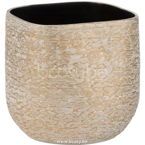 J Line Jline Jolipa 28372 Bloempot Audrey Keramiek Champagne Medium