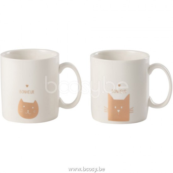 J Line Jline Jolipa 28380 Tas Kittens Keramiek Goud Assortiment Van 2