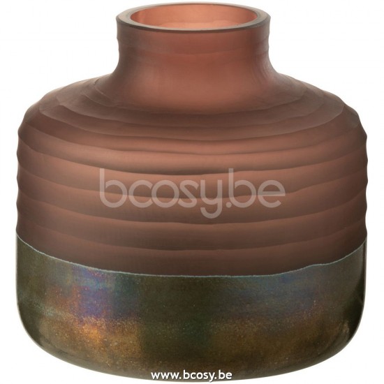 J Line Jline Jolipa 28962 Vaas Mat Blinkend Glas Roze Small