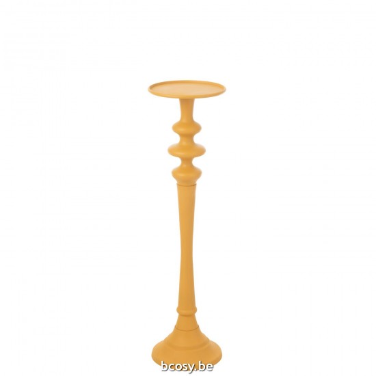 J Line Portacandele Alto Alluminio Ocra Small Fotóforo Alto Aluminio Ocre Small.