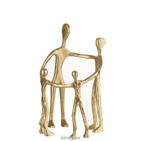 J Line Figurina Famiglia Ceramica Alluminio Oro Estatua Círculo Familiar Aluminio Oro.