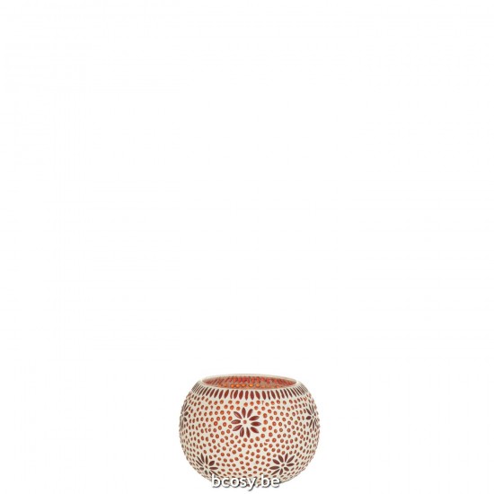 J Line Portacandele Bram Vetro Rosso Large Fotóforo Bram Verre Rojo Large.