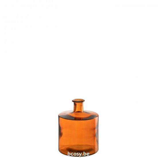 Jline Vaas Wijd Glas Orange Small.
