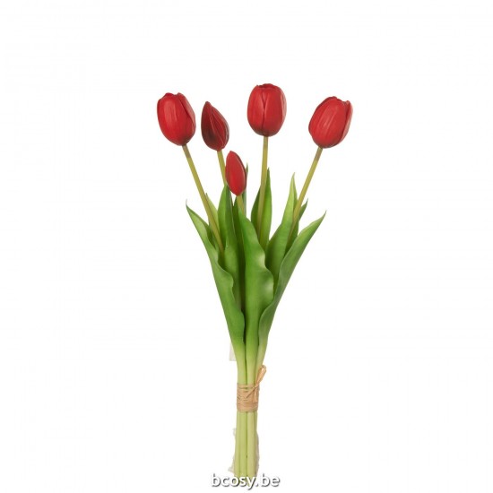 Jline Boeket Tulpen 5Stuks Pu Rood Medium.