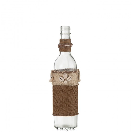 J Line Bottle Decoration With Shells Glass Brown bottles.