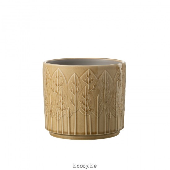 J Line Portavasi Foglia Ceramica Beige Large Maceta Hoja Cerámica Beige Grande.