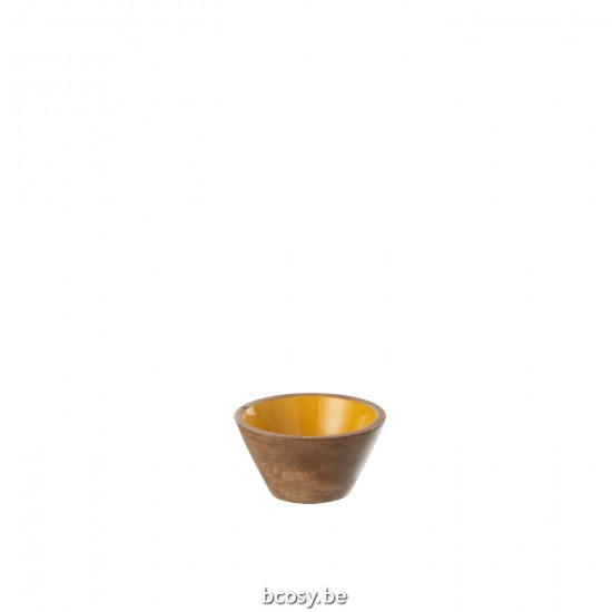 J Line Bowl Kos Wood Yellow Small bowls.