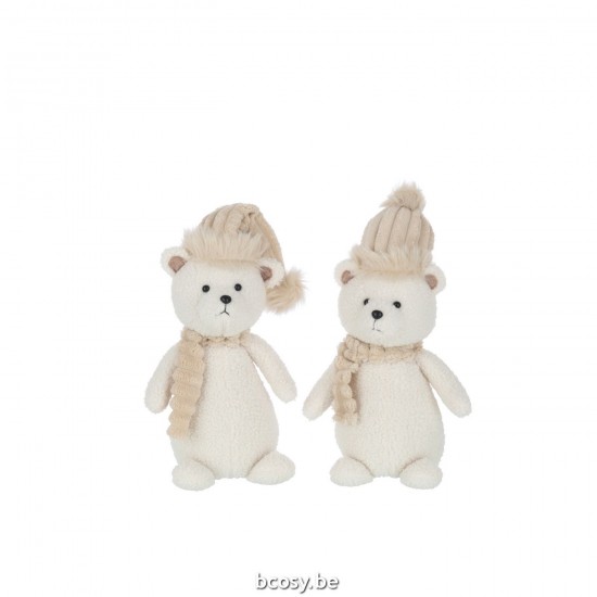 Jline Beer Hoed Sjaal Textiel Beige Small Assortiment Van 2.