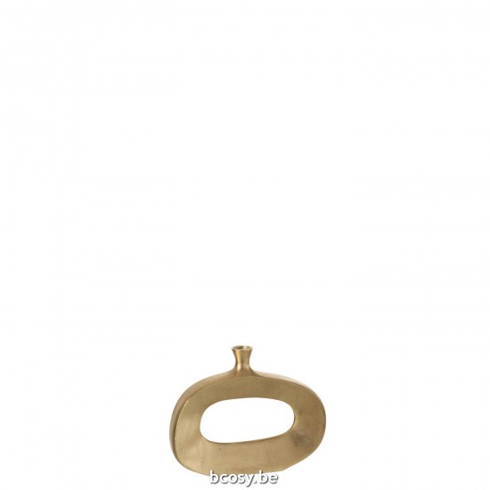 Jline Vaas Ovaal Aluminium Goud Small.