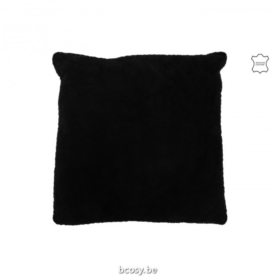 J Line Cuscino Intrecciato Pelle Nero Cojín Tejido Piel Negro.