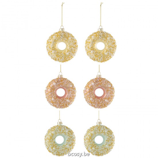 Jline Dose Von 6 Donut Hängend 2 2 2 Pai Glas Mix weihnachtskugeln christbaumkugeln.