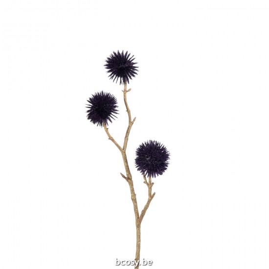 Jline Ast Kugeldisteln 3 Blumen Plastik Lila Gold Baumzweige.