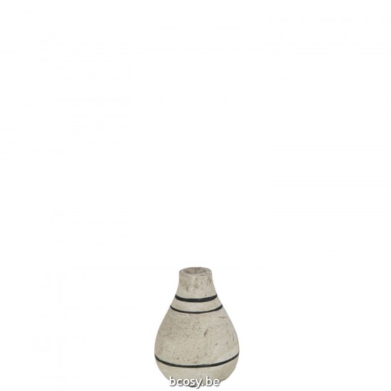 Jline Vase Streife Terracotta Beige Schwarz vases.