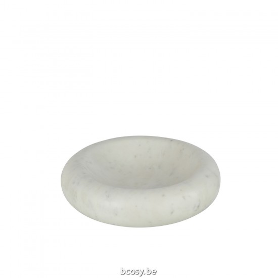 Jline Kom Rond Laag Marmer Wit Large.