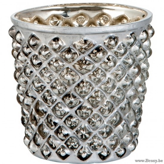 J Line Jline Porta T Light Chiodi Vetro Argento S 7X7X7Cm Fotosforo Clavos Cristal Plata Small 7X7X7Cm